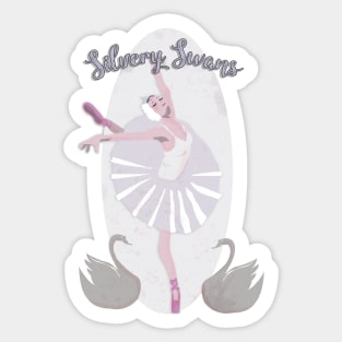 Silvery Swans Sticker